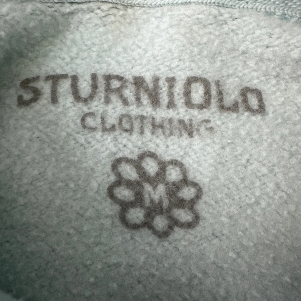 Sturniolo‎ Clothing Light Blue Est 2003 Hoodie Floral Sleeve Print Men's Medium